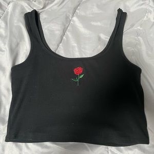 Y2K Rose Embroidered Tank Top